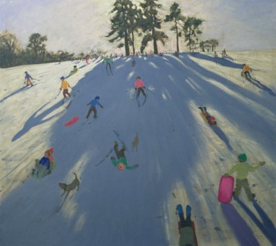 Skiing, Calke Abbey, Derby by Andrew Macara